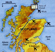 Map of Scotland Showing Caithness